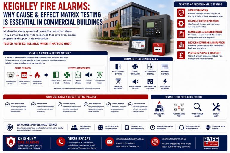 Keighley Fire Alarms: Why Cause & Effect Matrix Testing Is Essential In Commercial Buildings